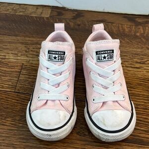 Converse Light Pink All Star Sneakers Slip on stretchy laces. Toddler 7